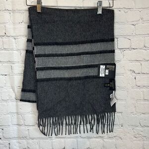 Club‎ Room Men's Cashmere Plaid Scarf Charcoal ONE SIZE B4HP